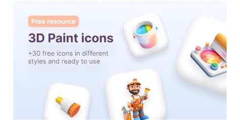 Free 3d Paint Icon Pack · 30 Icons Ready To Use Figma