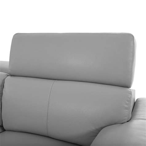 Charlie Light Gray Leather Power Reclining Sofa El Dorado Furniture