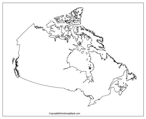 Map Canada Blank Provinces Outline Printable Maps Label Labeled Sketch