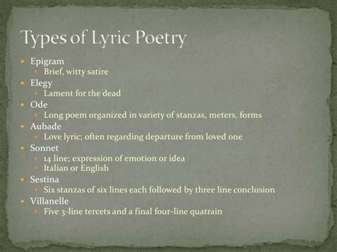 Narrative And Lyric Poetry