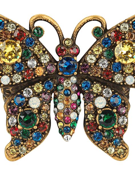 Gucci Crystal Studded Butterfly Ring In Gold Metallic Lyst