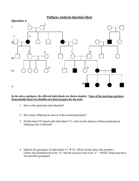Answer key and pedigree charts worksheets answer key are some main things we will present to you based on the gallery title. Pedigree Analysis Question Sheet