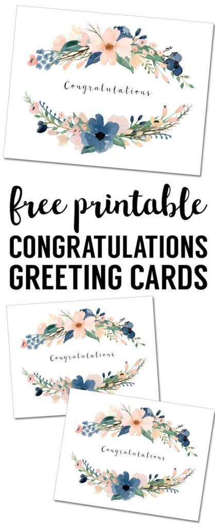 Above all, your message should feel personal and from the heart. Congratulations Card Printable {free printable greeting ...