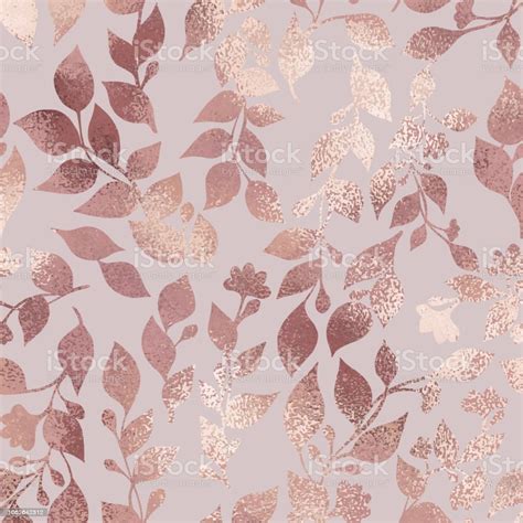 Rose Gold Elegant Texture With A Floral Pattern Stock