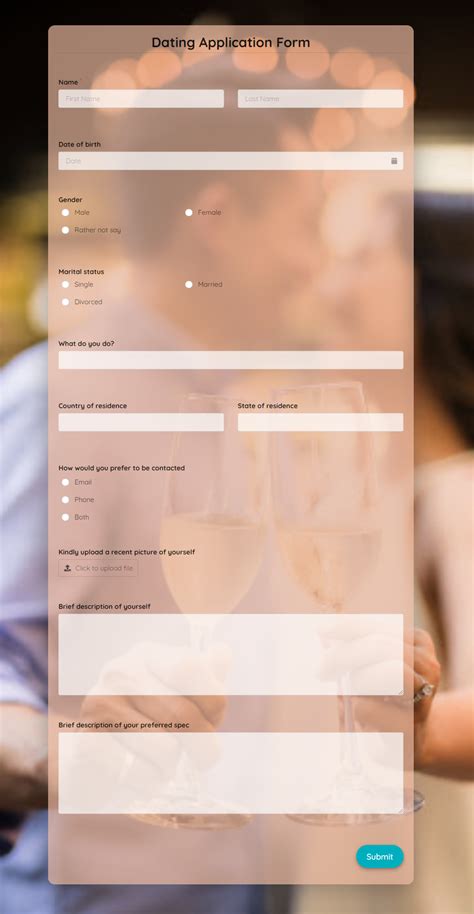Through the date field, you can ask the respondents. Dating Application Form in 2020 | Dating application ...