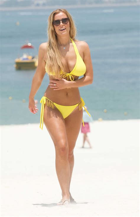 Chloe Meadows In A Yellow Bikini At The Beach In Dubai Celeb Donut