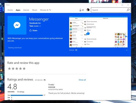 Facebook Messenger For Windows 10 Pc Now Live In The Windows Store