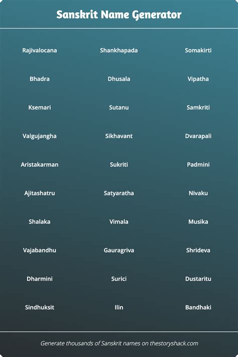 Sanskrit Name Generator 1000s Of Random Sanskrit Names