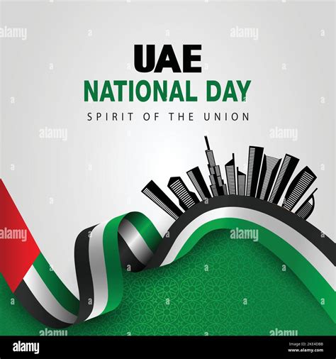 Happy National Day Uae Vector Illustration Flag And City Poster