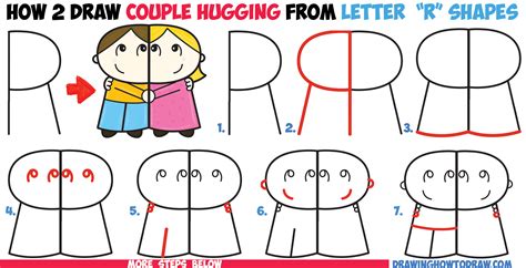 Hugging Easy Simple Anime Couple Drawing How To Draw A Cute Kawaii