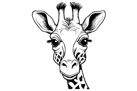 Giraffe Head Coloring Pages For Kids Graphic By Mycreativelife