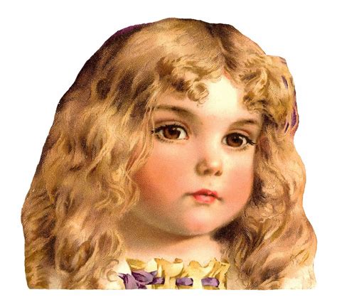 Antique Images Free Child Clip Art Pretty Blond Girl With Curly Hair