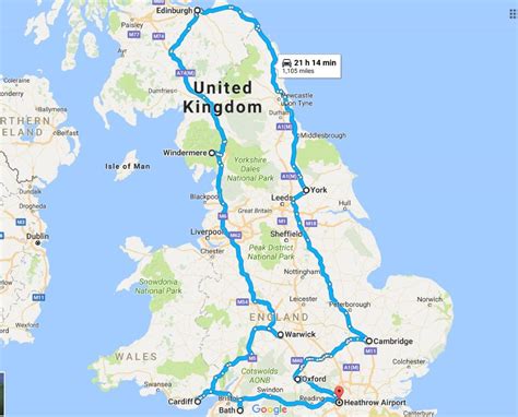 Uk Self Drive Itinerary Covering England Wales And Scotland The Entire