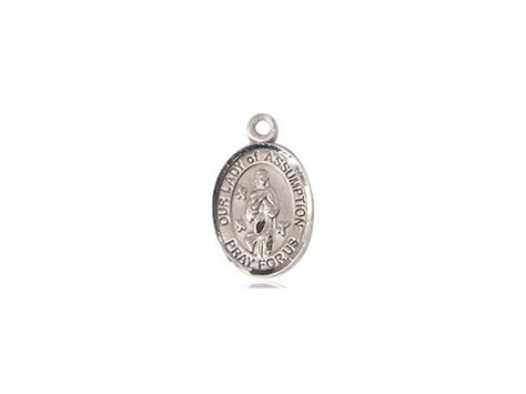 Our Lady Of The Assumption 50 Oval Sterling Silver Side Medal