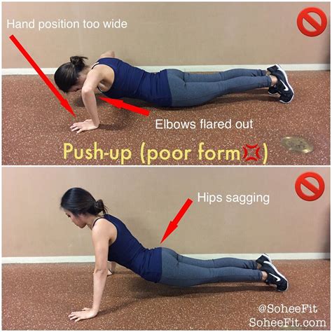 📍push Up📍 Sohee Lee Push Ups Good Form Vs Poor Form Elbows Tucked