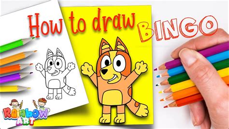 46 How To Draw Bingo From Bluey Easy Step By Step Rainbow Art For