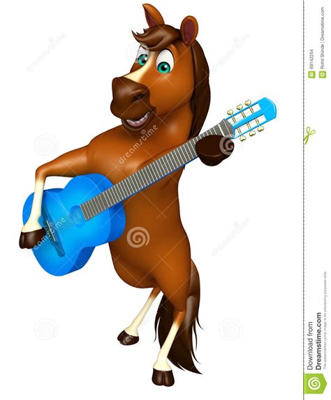 Cute Horse Cartoon Character With Guitar Stock Illustration Illustration Of Horse Pony 69142254