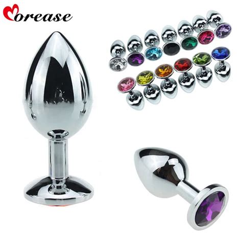 1 Pcs Small Size Metal Crystal Anal Plug Stainless Steel Booty Beads