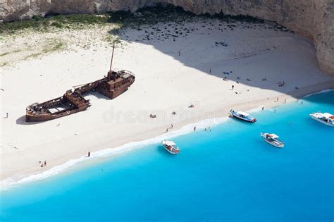 Navagio Beach Zakynthos Greece Stock Photo Image Of Cliff