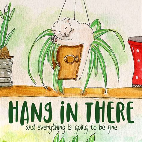 Funny Cat Hang In There Card Thinking Of You Cards Sympathy Etsy