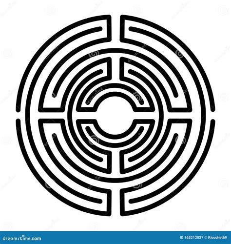 Round Labyrinth Symbol Illustration Stock Illustration Illustration