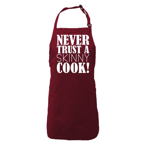 Never Trust A Skinny Cook Apron With 2 Patch Pockets Etsy