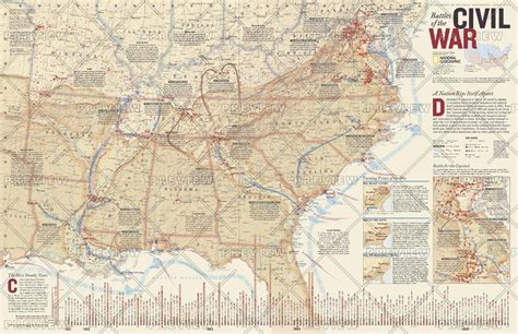Map Of Battles Of The Civil War Published 2005 National Geographic Maps