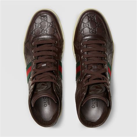 Guccissima Leather High Top Sneaker Gucci Mens Sneakers 221825a9l902060