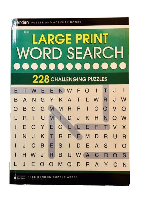 Bendon Large Print Word Search 228 Challenging Puzzles