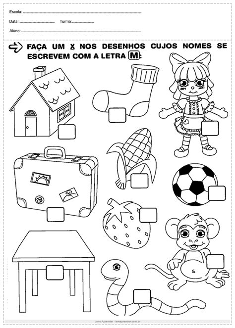 Atividades De Português 2º Ano Desenhos Com A Letra M Ler E Aprender
