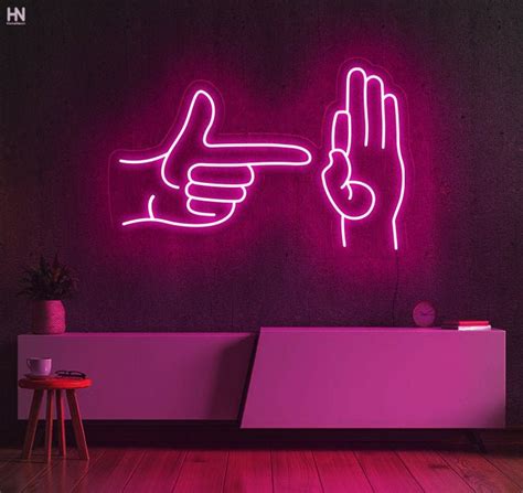 Hands Led Neon Sign Sexy Neon Sign Bedroom Led Sign Etsy