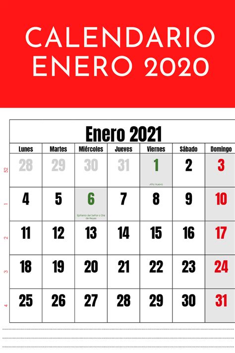 Calendario Enero 2021 Para Imprimir Calendario Enero Calendario