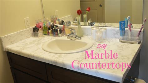 Diy Marble Countertopsbathroom Remodel Under 25 Youtube