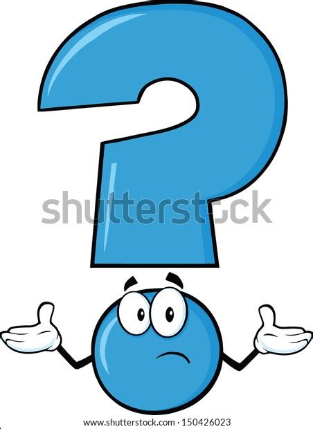 Blue Question Mark Cartoon Character Confused Stock Vector Royalty