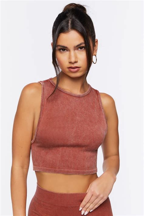Ribbed Knit Cropped Tank Top