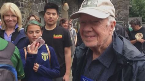 President Jimmy Carter Visits Multnomah Falls