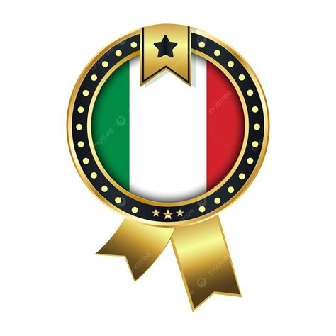 Italy Flag With Badge Vector Italy Italy Flag Italy National Flags