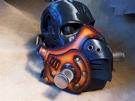 Half Face Motorcycle Leather Mask Biker Mask Leather Mask Etsy