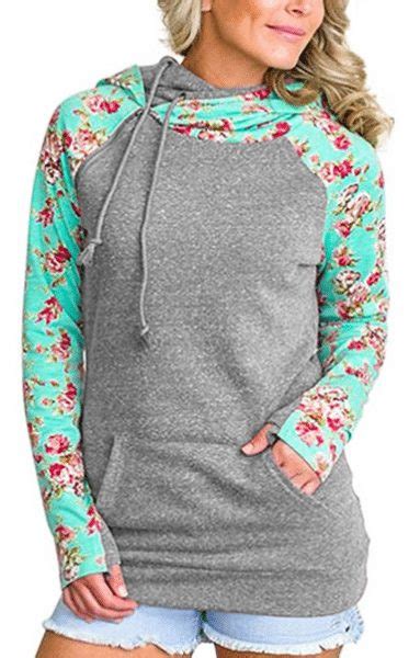 Best sellers in women's fashion hoodies & sweatshirts. Women's Double Hooded Floral Sleeve Hoodie - A Thrifty Mom ...