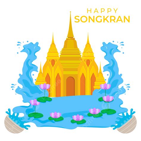 Songkran Festival Thailand Vector Art Png Vector Illustration Of Happy