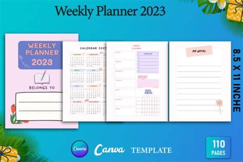 Weekly Planner 2023 Canva Template Graphic By Designmela01 · Creative