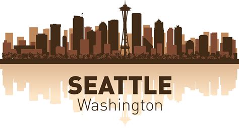Seattle Skyline Silhouette Vector At Collection Of