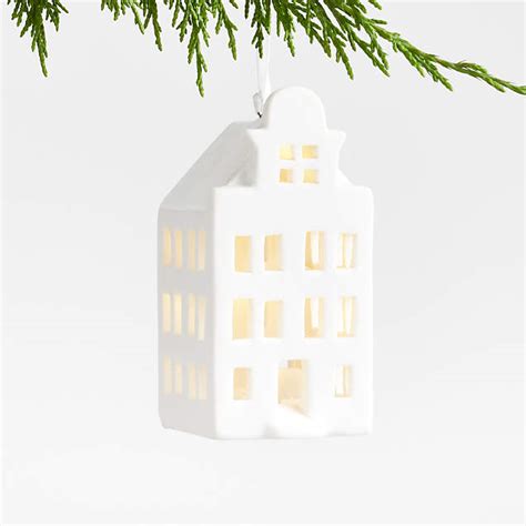 Light Up White Ceramic House Christmas Tree Ornament Reviews Crate