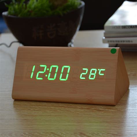 Buy Fibisonic Wood Wooden Digital Led Alarm Clock