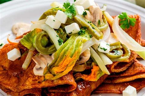 enchiladas de flor de calabaza y nopales recetas vegetarianas