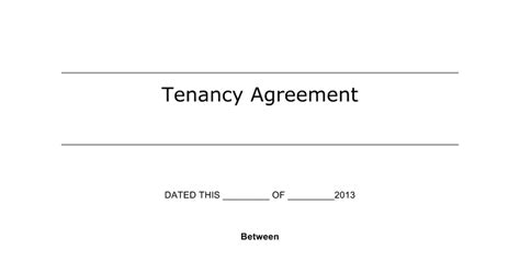 The landlord and tenant are free to include any terms into the tenancy agreement as long as it is legal and has been agreed upon by both parties. Tenancy Agreement Template.docx | Tenancy agreement ...