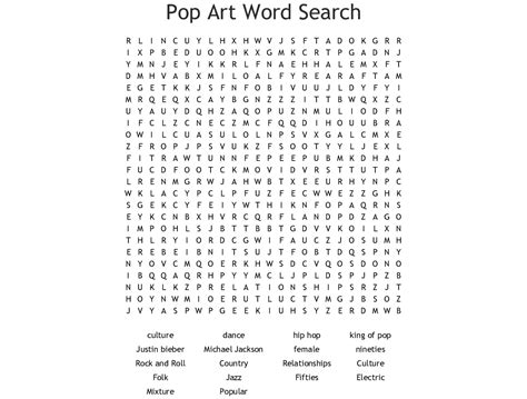 Michael Jackson Word Search Printable Word Search Printable