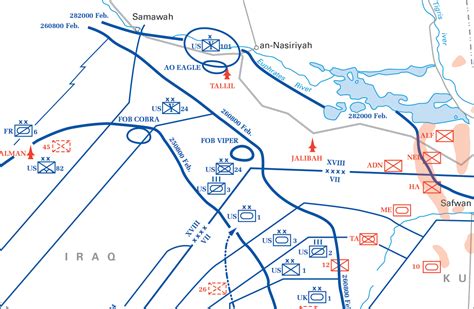 Gulf War 1991 Land Operations Battle Map Battle Archives