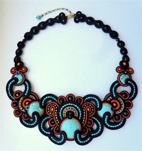 Soutache Embroidery Necklace With Matching Earrings Pretty Necklaces