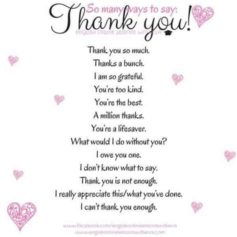 How to say thank you to a donation. So Many Ways to Say THANK YOU - Materials For Learning English